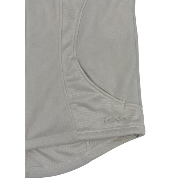 CABELA'S Women's Fleece Vest Cream Large Full Zip Pockets Outdoors Winter EUC - Picture 6 of 13